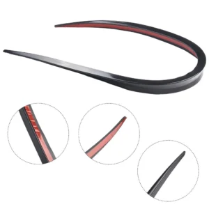 Universal 1.2M Black Soft Car Rear Roof Trunk Spoiler Rear Wing Lip Trim Sticker