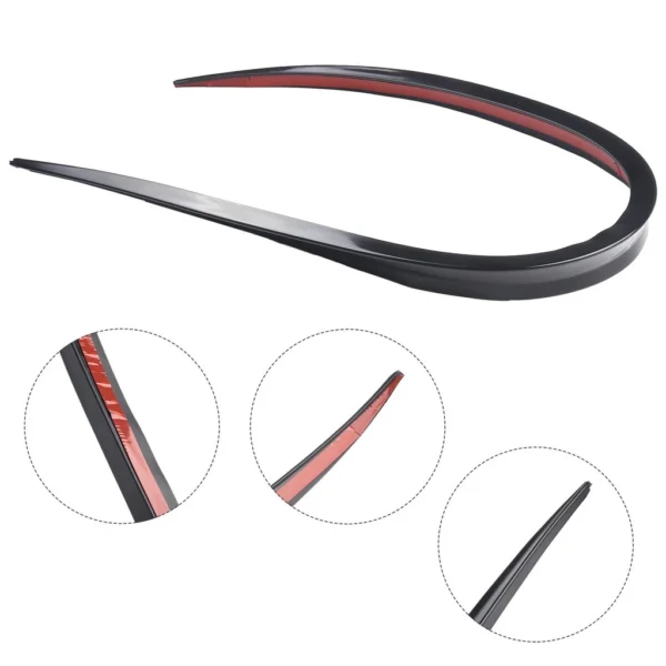 Universal 1.2M Black Soft Car Rear Roof Trunk Spoiler Rear Wing Lip Trim Sticker